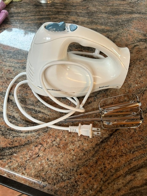 Electric hand mixer, electric kettle, strainer accessory, and decorative bowls - image 1 of 4
