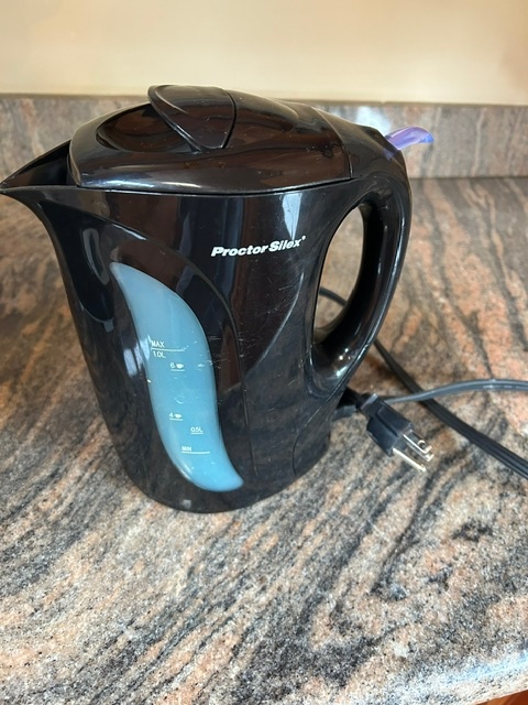 Electric hand mixer, electric kettle, strainer accessory, and decorative bowls - image 2 of 4