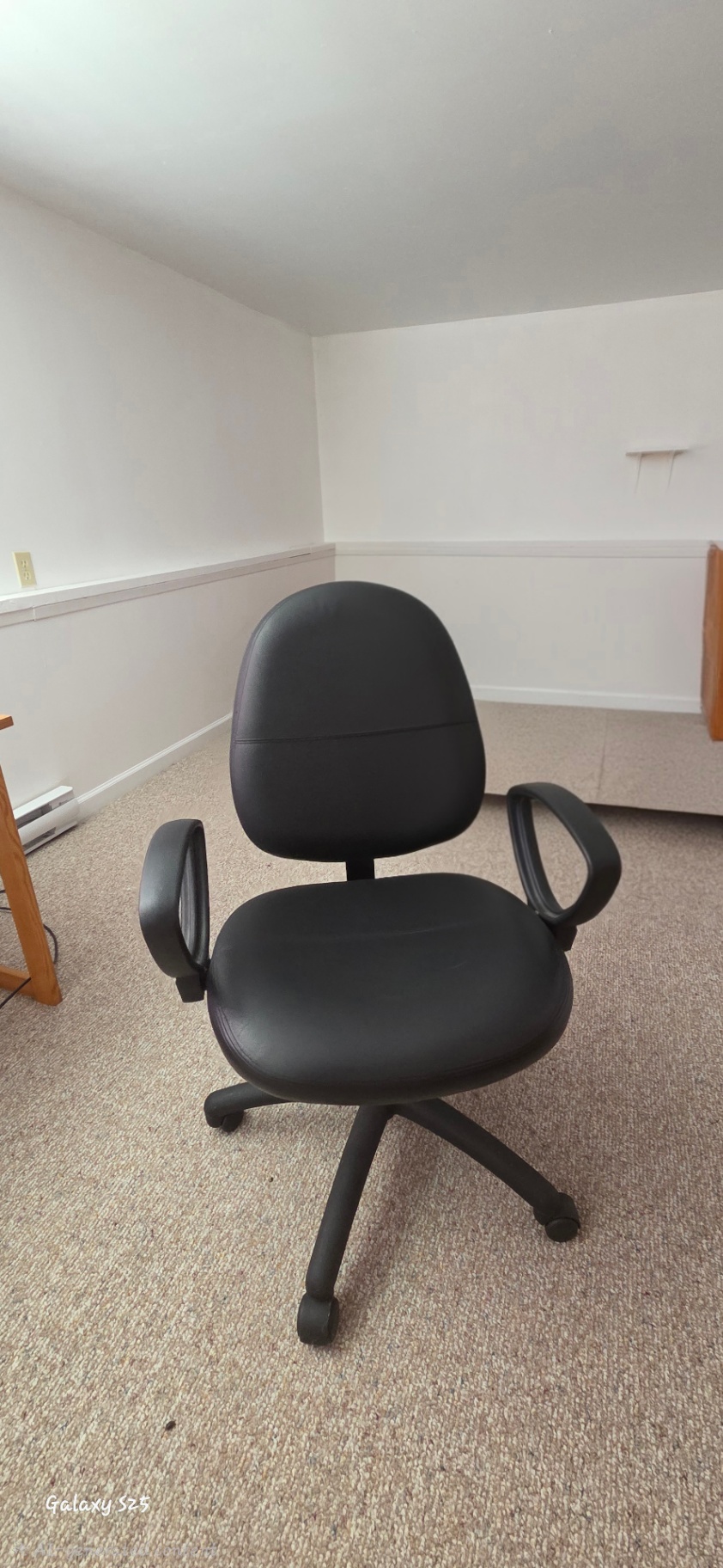 Wood Desk with Black Office Chair  - image 3 of 5