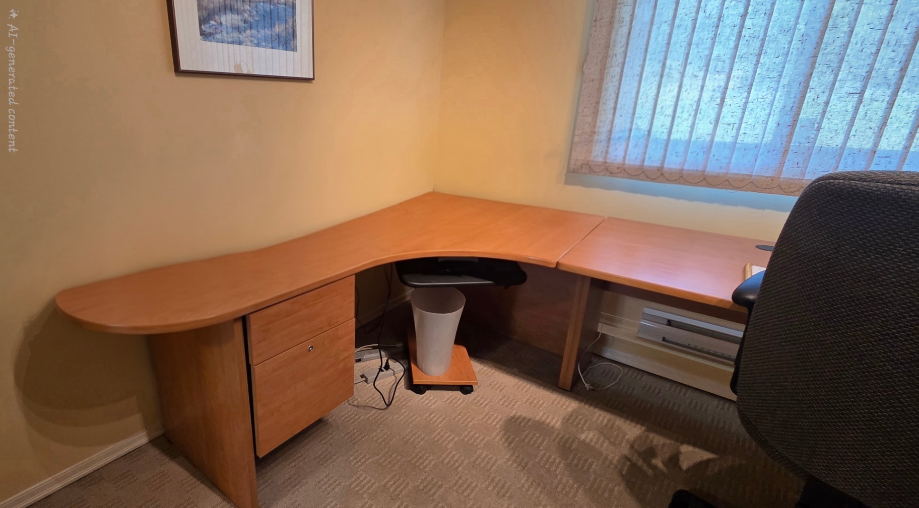L-Shaped Corner Office Desk with Ergonomic Task Chair - image 1 of 5