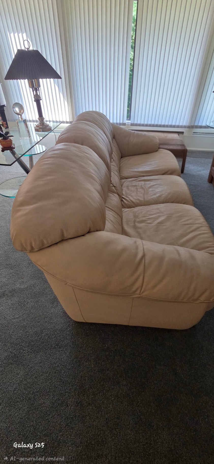 Leather Sofa – Taupe/Cream - image 2 of 4