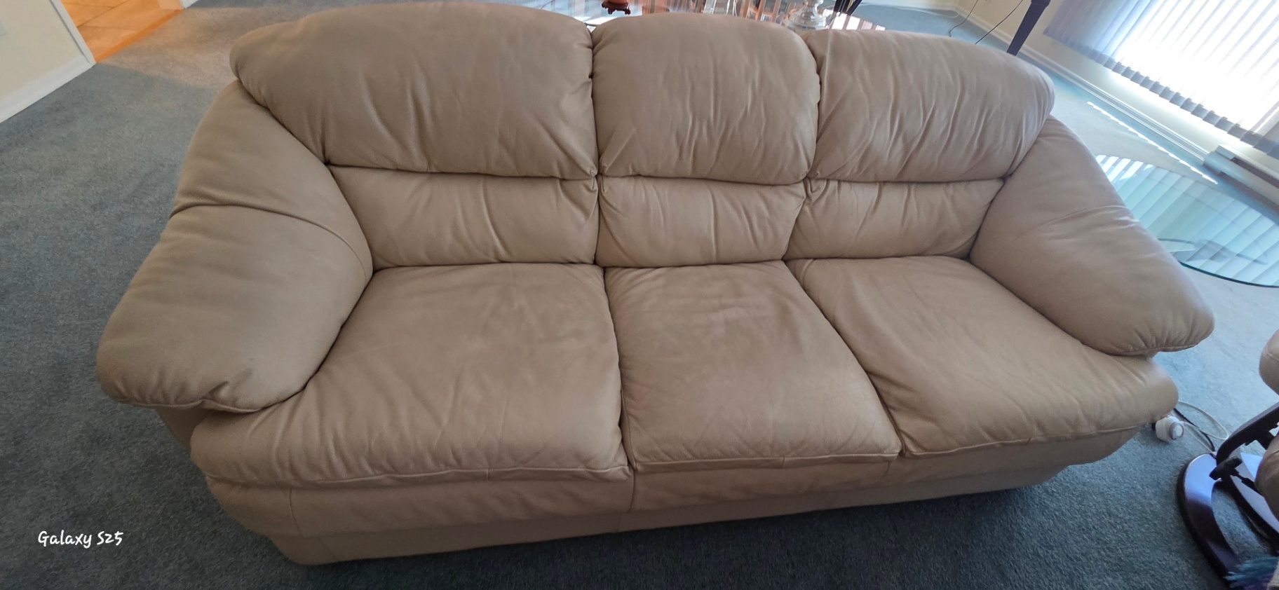 Leather Sofa – Taupe/Cream - image 1 of 4