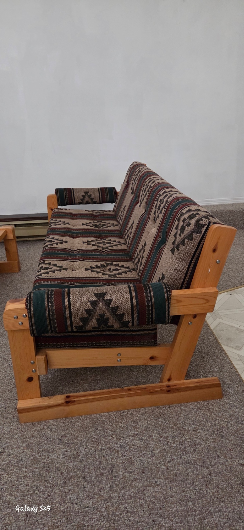 Southwestern-Style Pine Wood Living Room Set – Sofa, Chair, Coffee Table & End Table - image 3 of 7