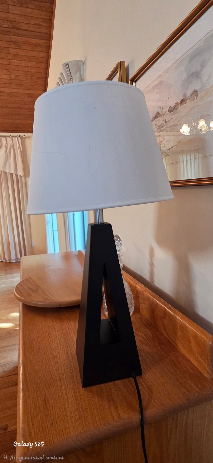 Pair of Modern Triangular Base Table Lamps - image 5 of 7