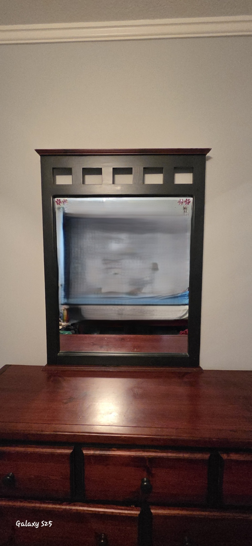 Wood Dresser with Attached Mirror - image 3 of 4