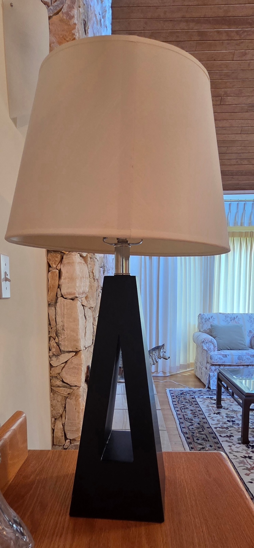 Pair of Modern Triangular Base Table Lamps - image 4 of 7