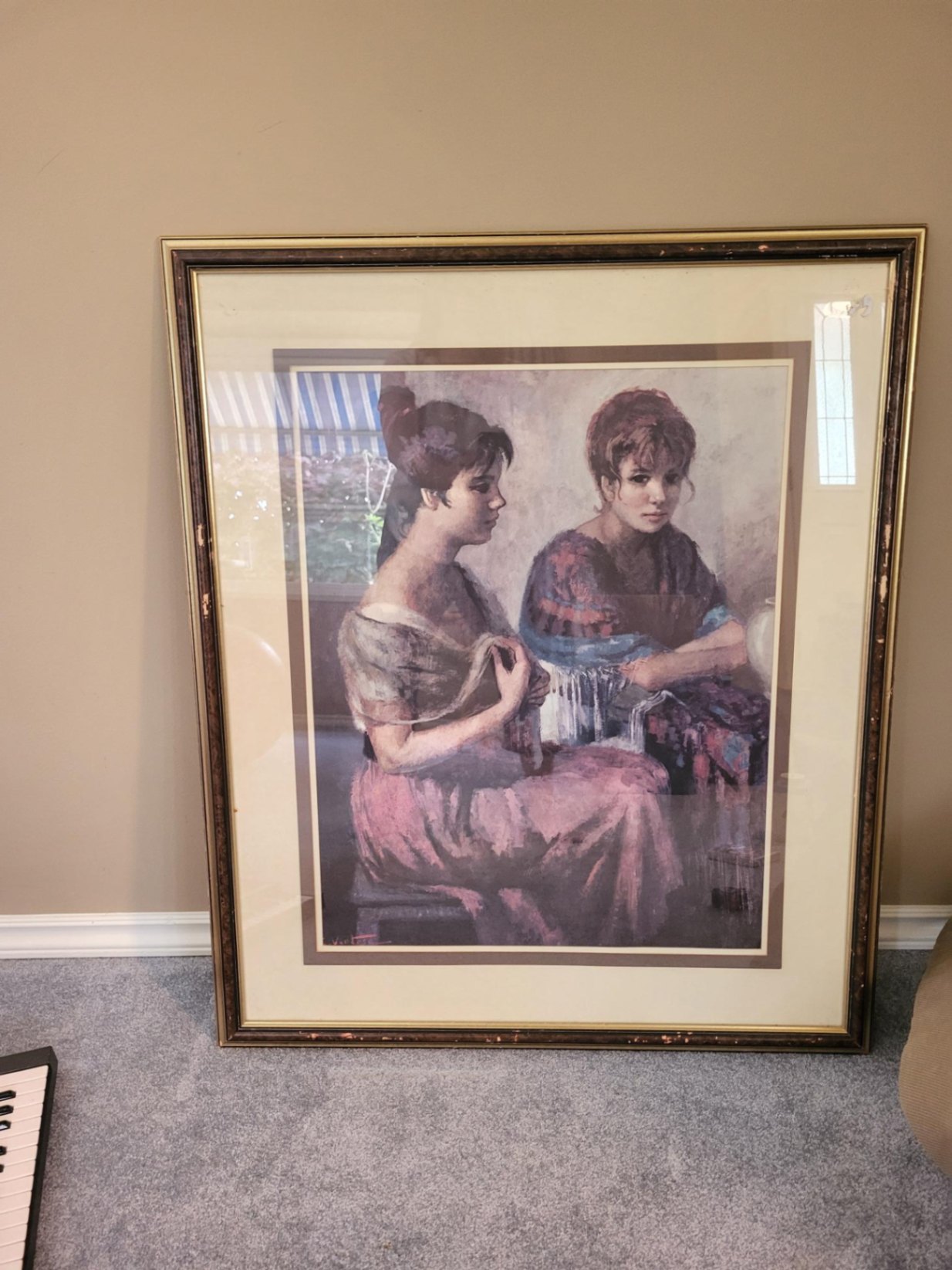 Framed Pastel Print — "Two Women" by Ventosa - image 2 of 3