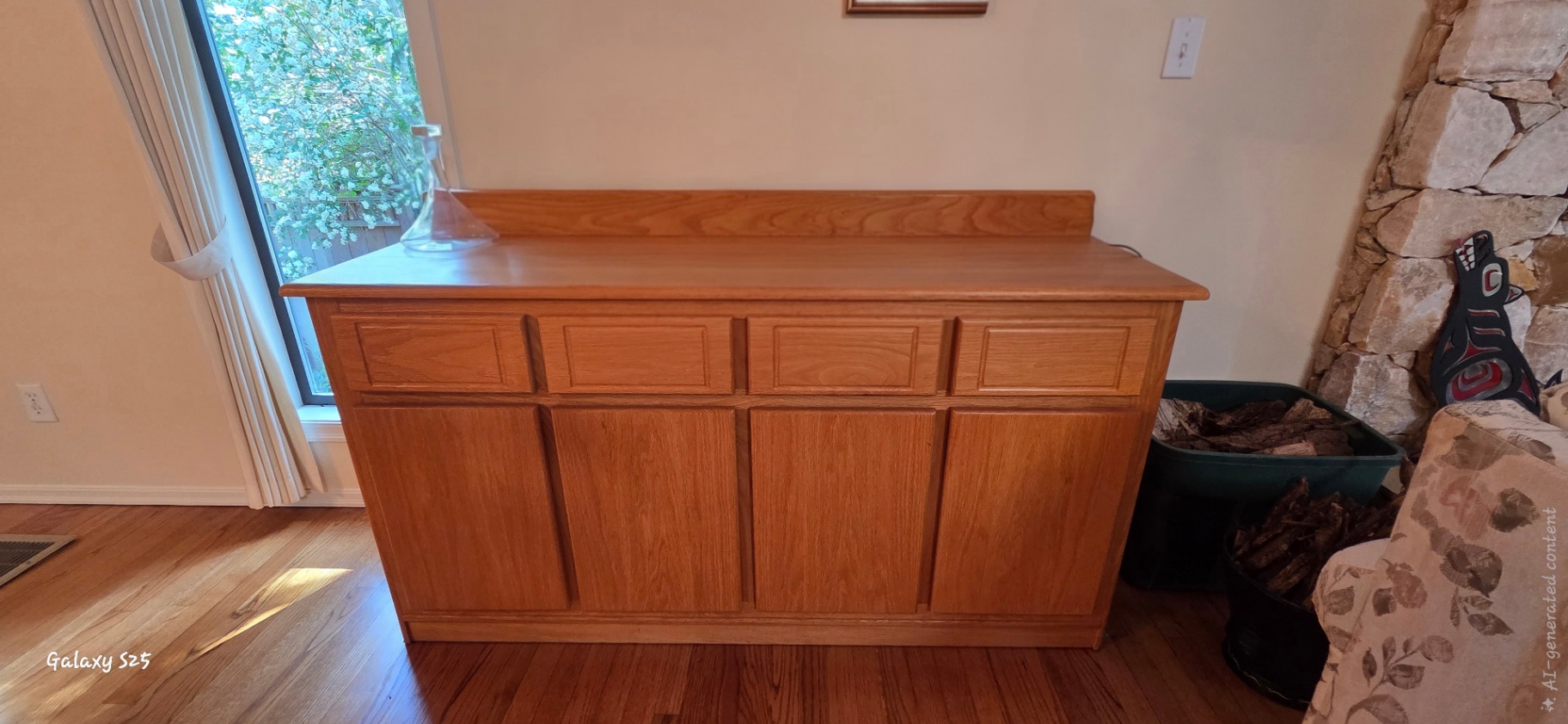 Wooden kitchen island with drawers and cabinet doors - image 1 of 4