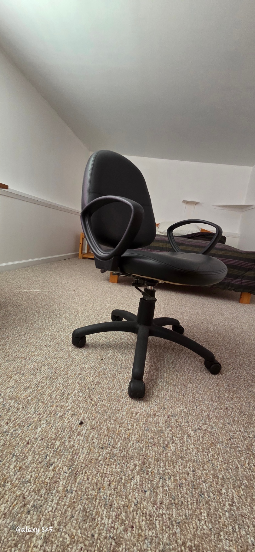 Wood Desk with Black Office Chair  - image 4 of 5
