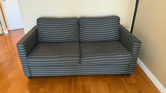 Upholstered Sofa – Grey/Blue Stripe - image 1 of 1