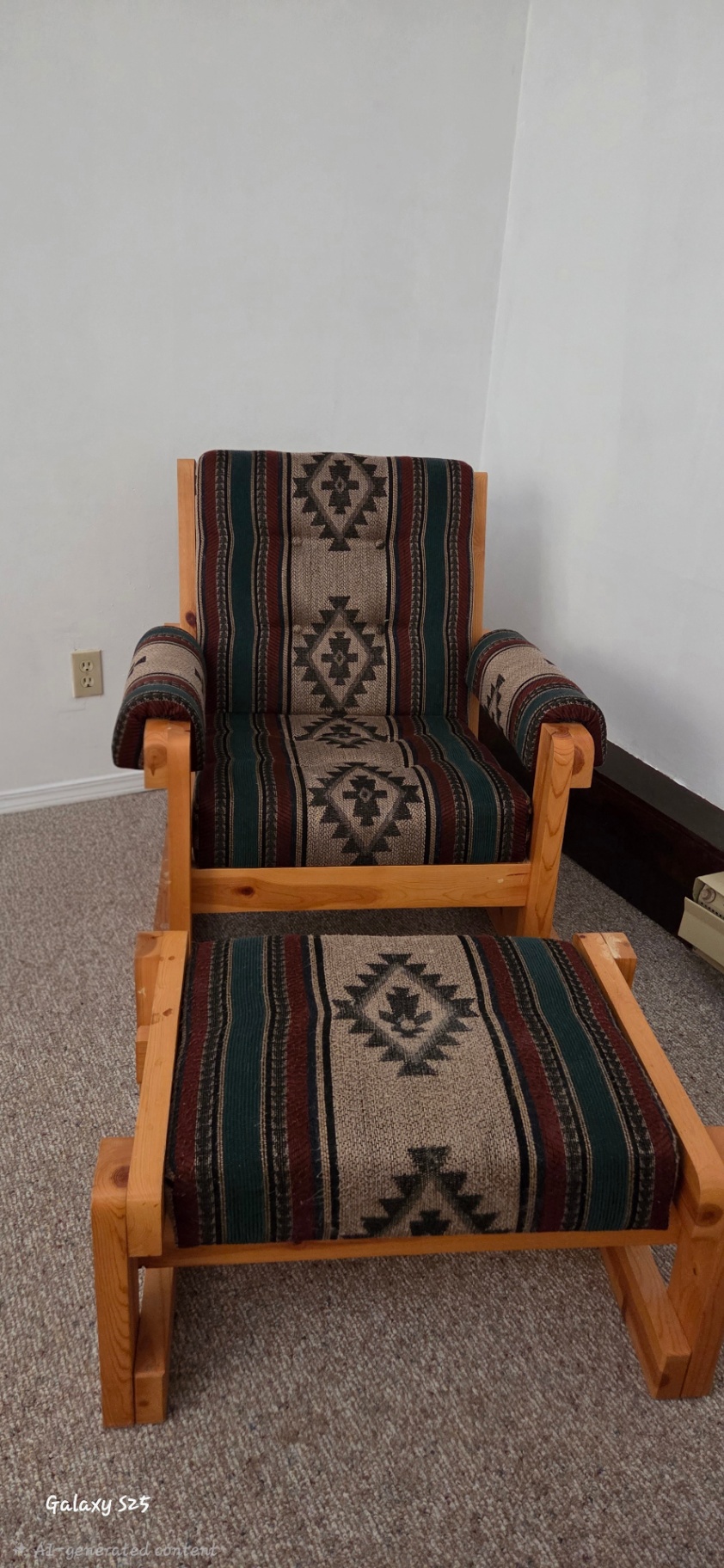Southwestern-Style Pine Wood Living Room Set – Sofa, Chair, Coffee Table & End Table - image 1 of 7
