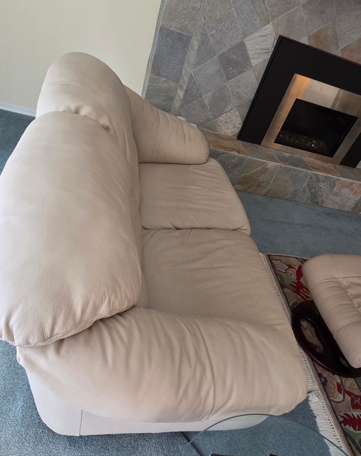Leather Loveseat – Taupe/Cream - image 5 of 5