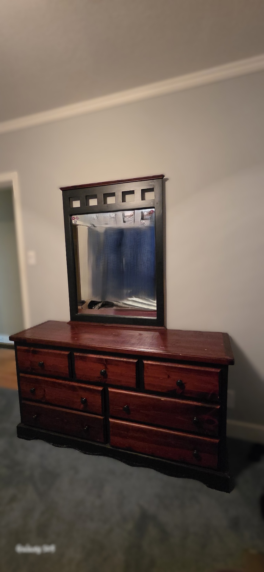 Wood Dresser with Attached Mirror - image 2 of 4