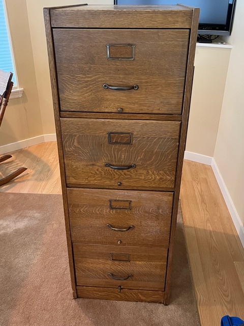 Antique Oak Filing Cabinet - image 1 of 2
