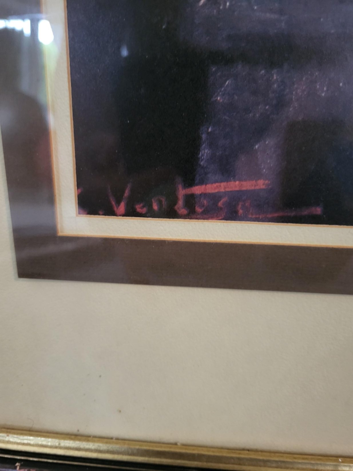 Framed Pastel Print — "Two Women" by Ventosa - image 3 of 3