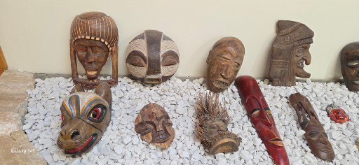 Collection of Carved Wood Tribal Masks & Figures - image 1 of 3