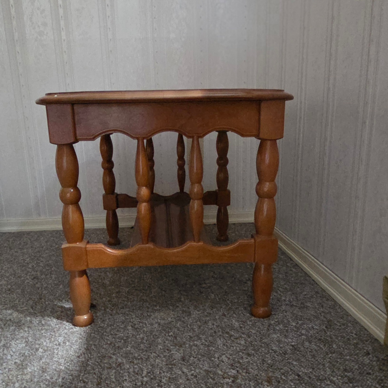 Wood Side Table with Spindle Legs (Drop-Leaf/Gate-Leg Style) - image 1 of 4