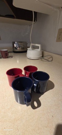 Coordinating Red & Navy Plastic Dinnerware Set with Mixed Mugs - image 3 of 8