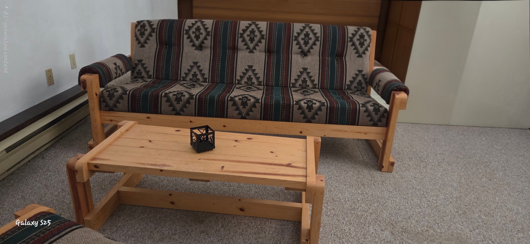Southwestern-Style Pine Wood Living Room Set – Sofa, Chair, Coffee Table & End Table - image 6 of 7