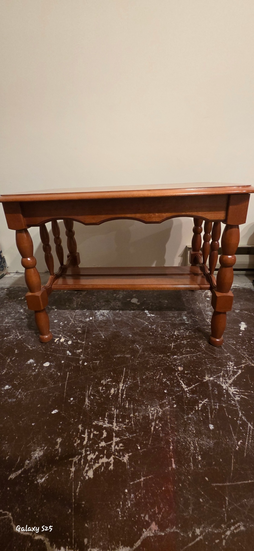 Solid Wood Coffee Table with Turned Legs and Lower Shelf - image 5 of 6