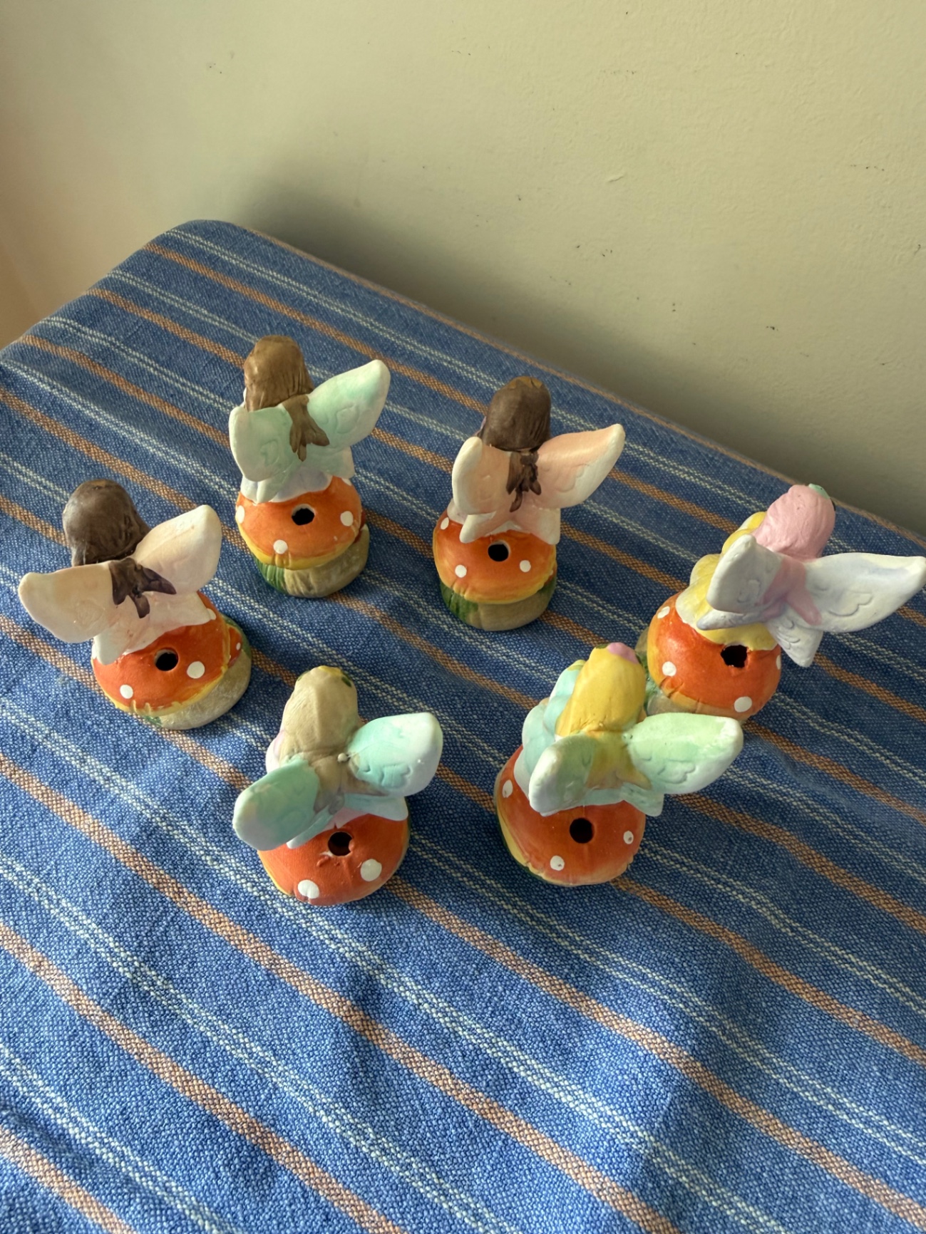 Fairy candleholders and bisque bird boxes - image 6 of 8