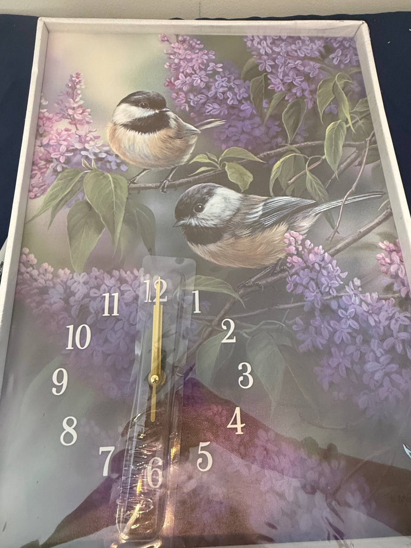 Birds and Lilac Flowers Wall Clock - image 2 of 2