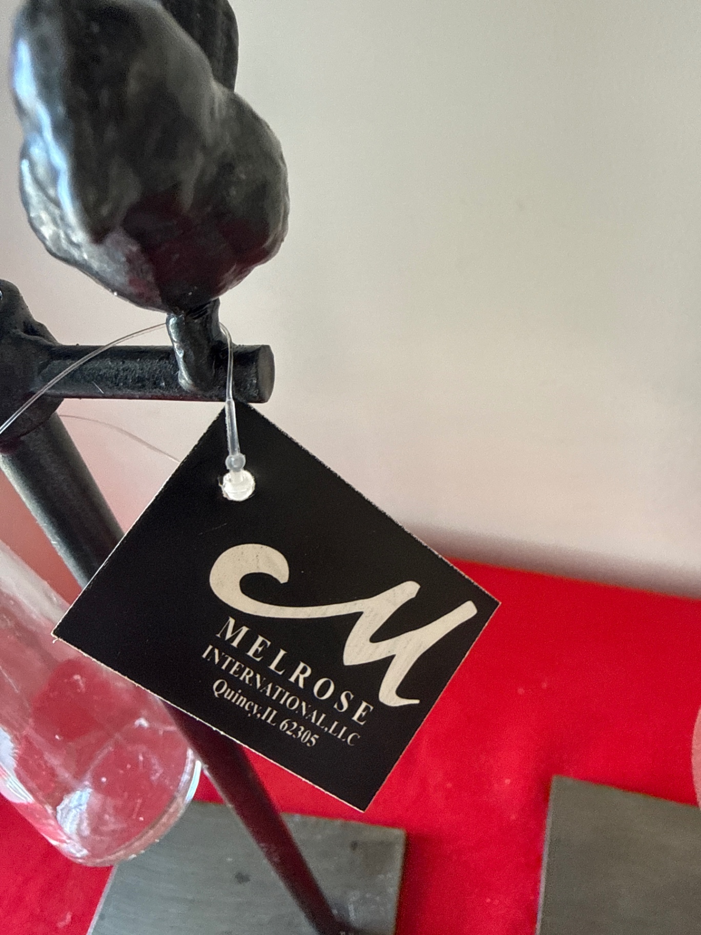 Decorative metal stand with hanging glass vases   - image 2 of 2
