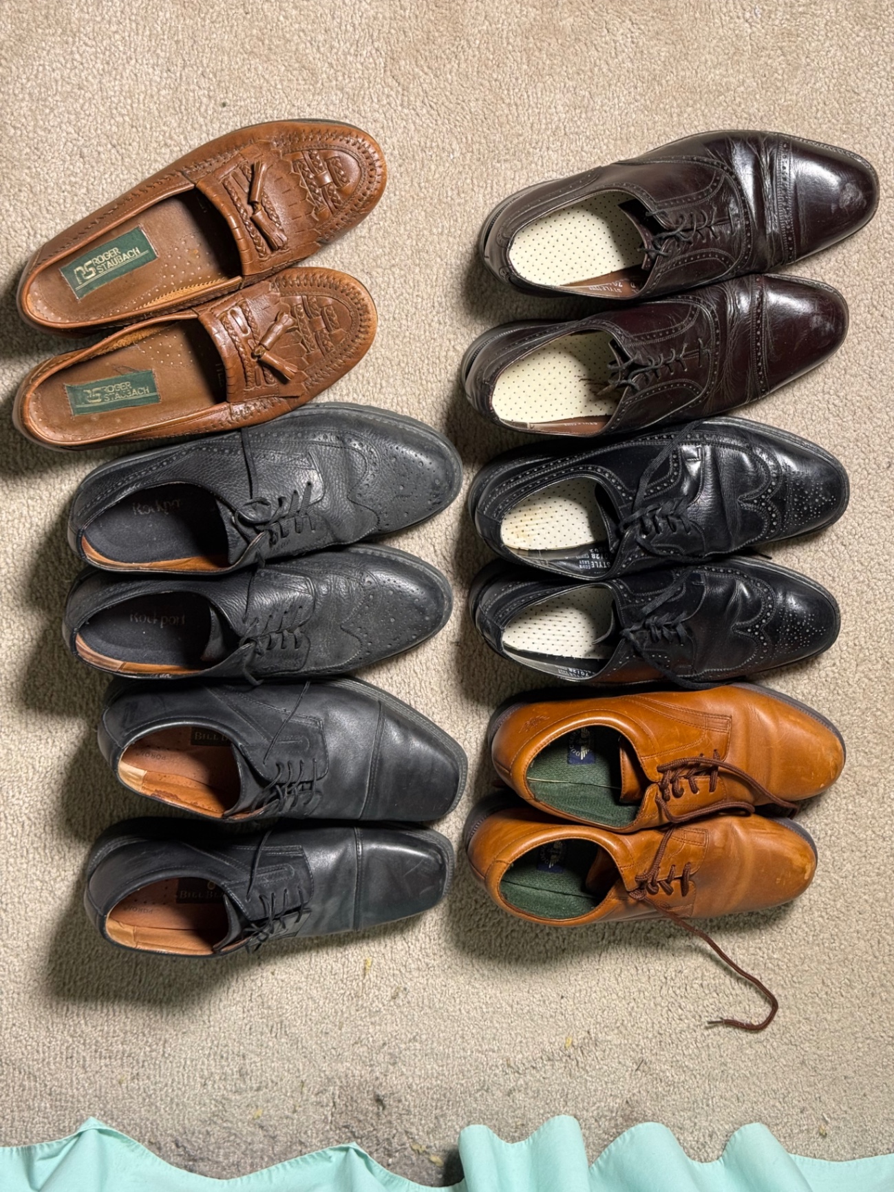 Assorted men's leather dress shoes (oxfords, loafers, and brogues) from Bill Blass and Rockport - image 1 of 20