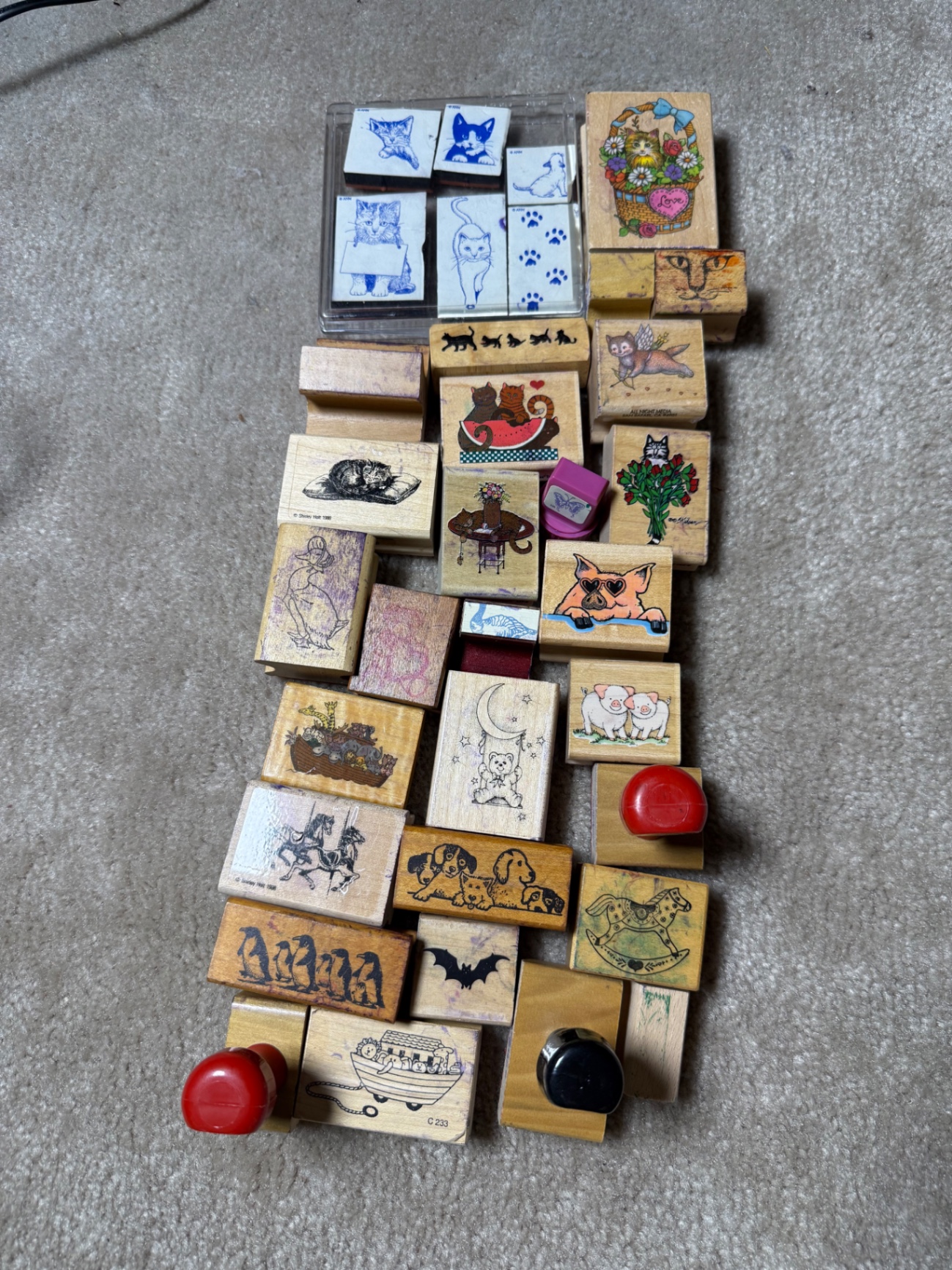 Assorted Animal Themed Wooden Rubber Stamp Set - image 1 of 3
