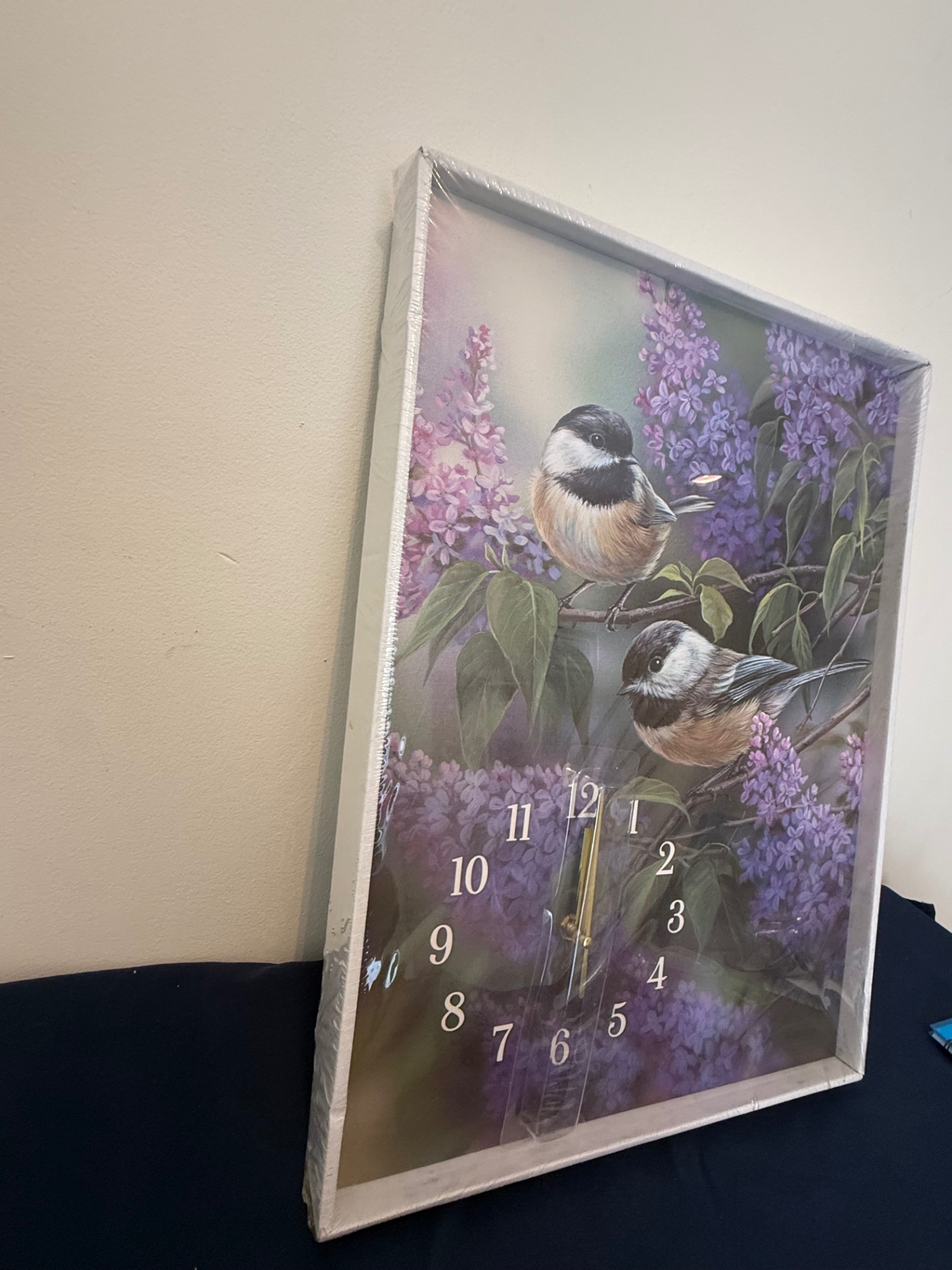 Birds and Lilac Flowers Wall Clock - image 1 of 2