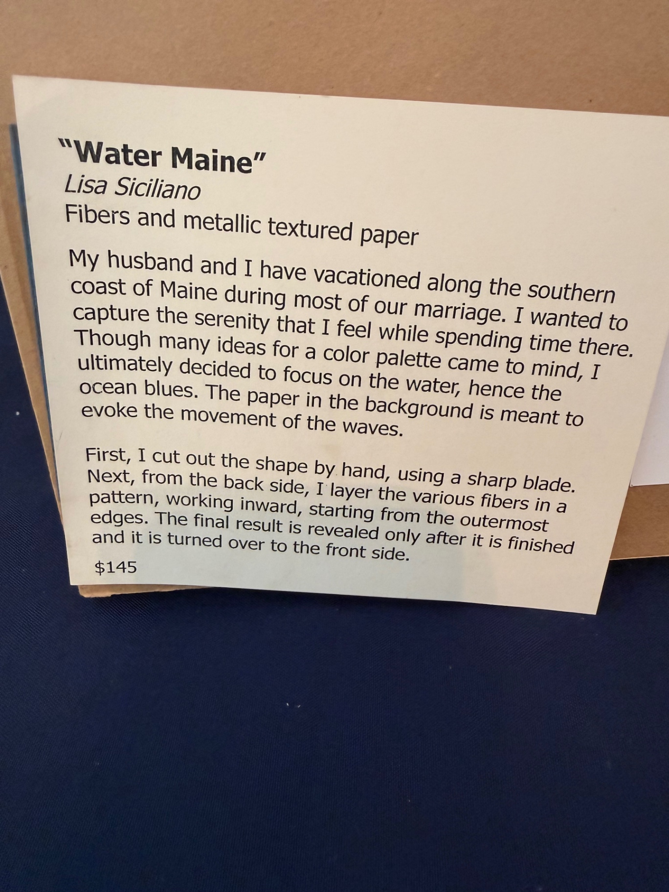 Framed Water Maine Origami Fiber Art - image 5 of 6