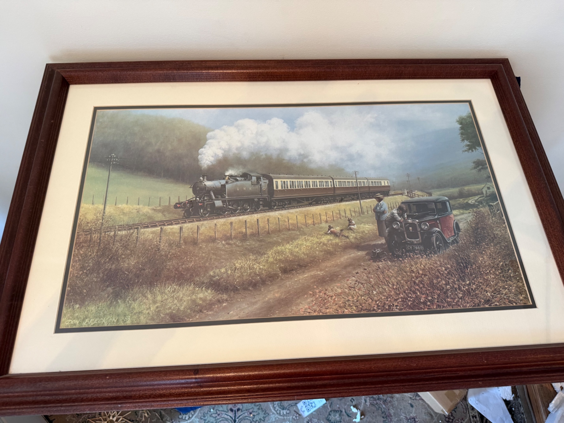 Framed Steam Train Artwork - image 1 of 4