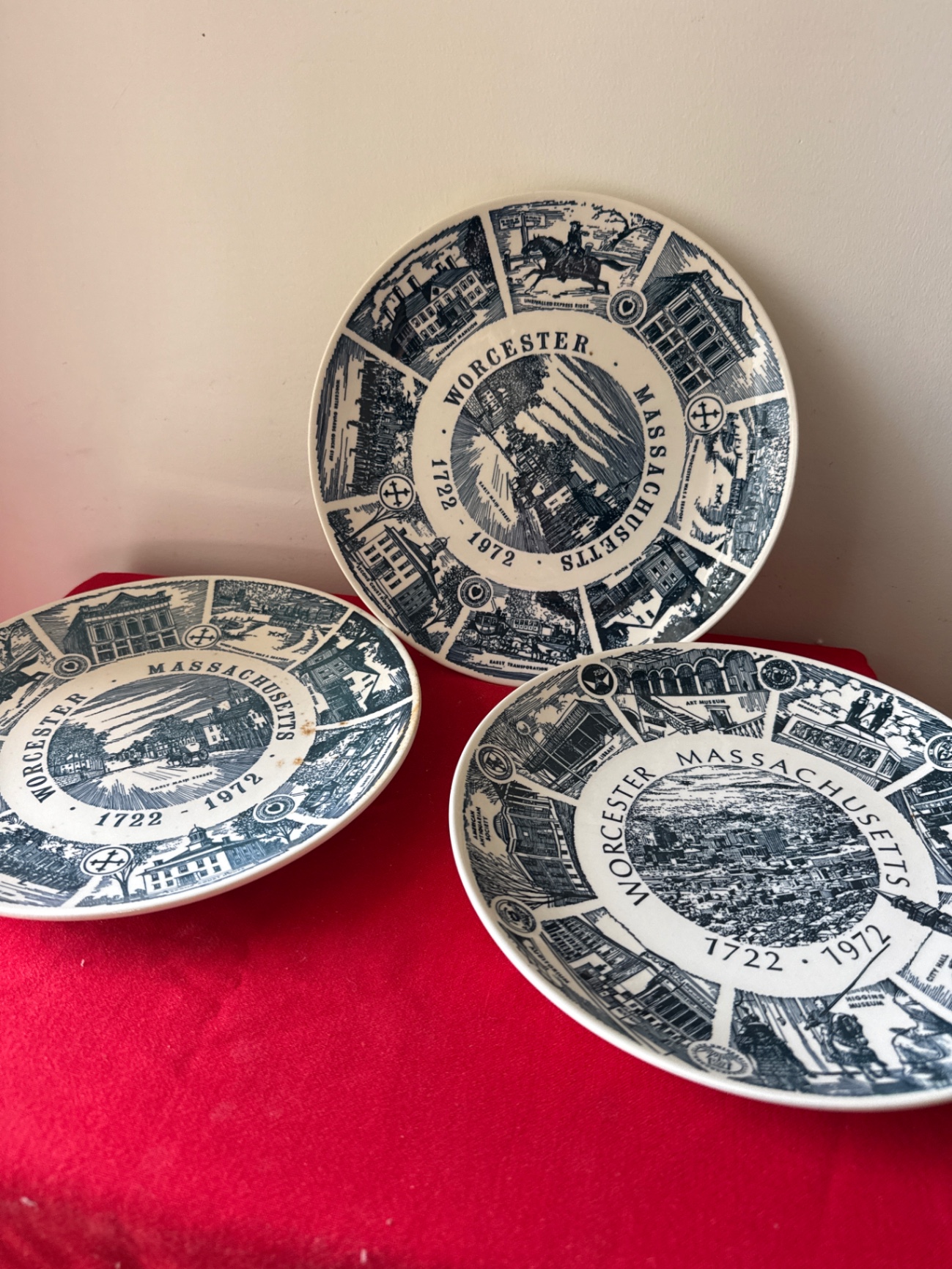 Worcester Massachusetts 1722-1972 Commemorative Plates - image 2 of 5