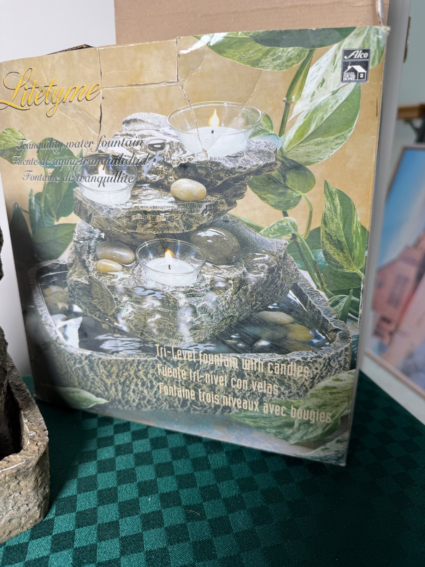 Three-tier rock-textured candle fountain - image 5 of 5