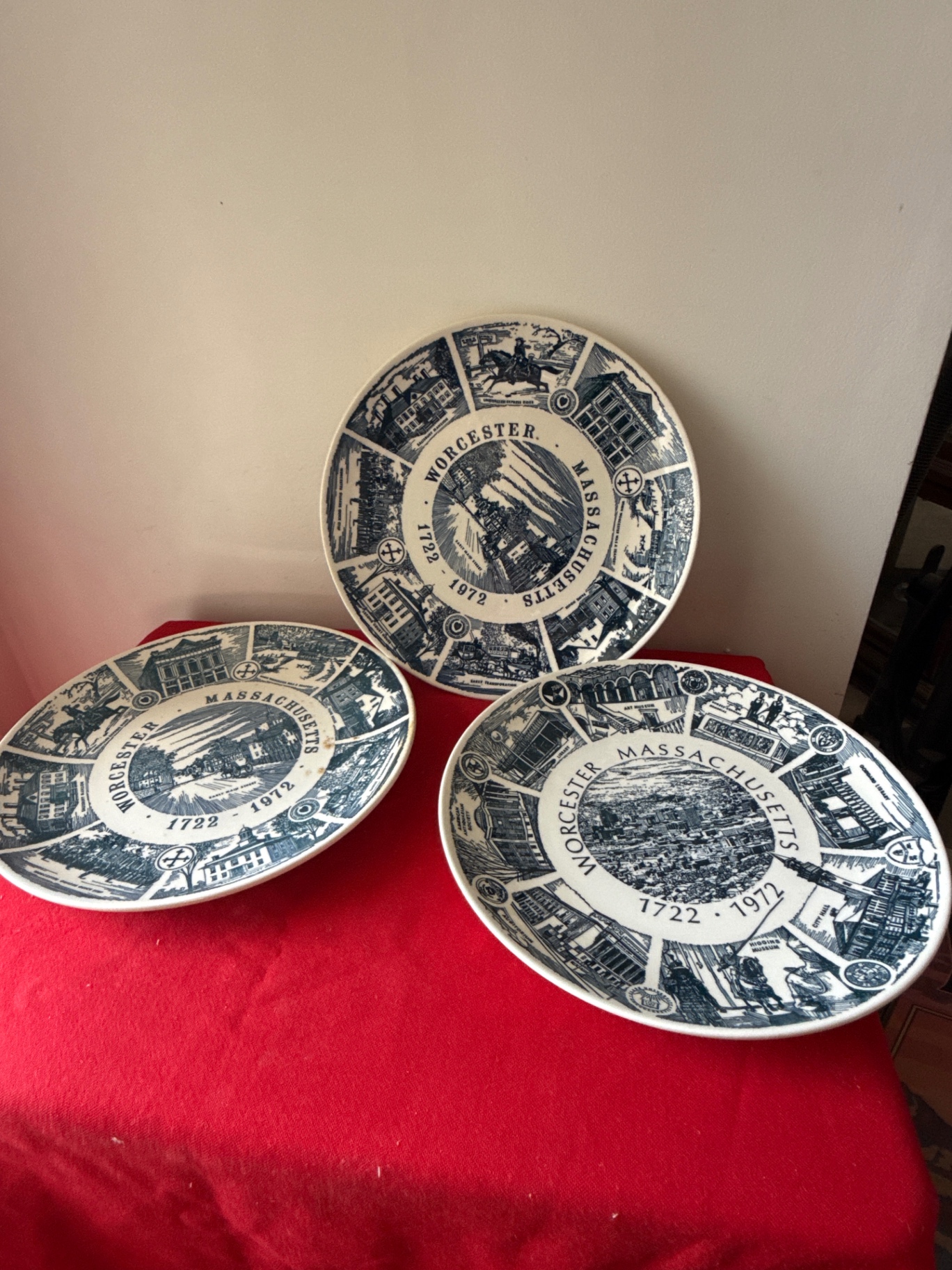Worcester Massachusetts 1722-1972 Commemorative Plates - image 1 of 5