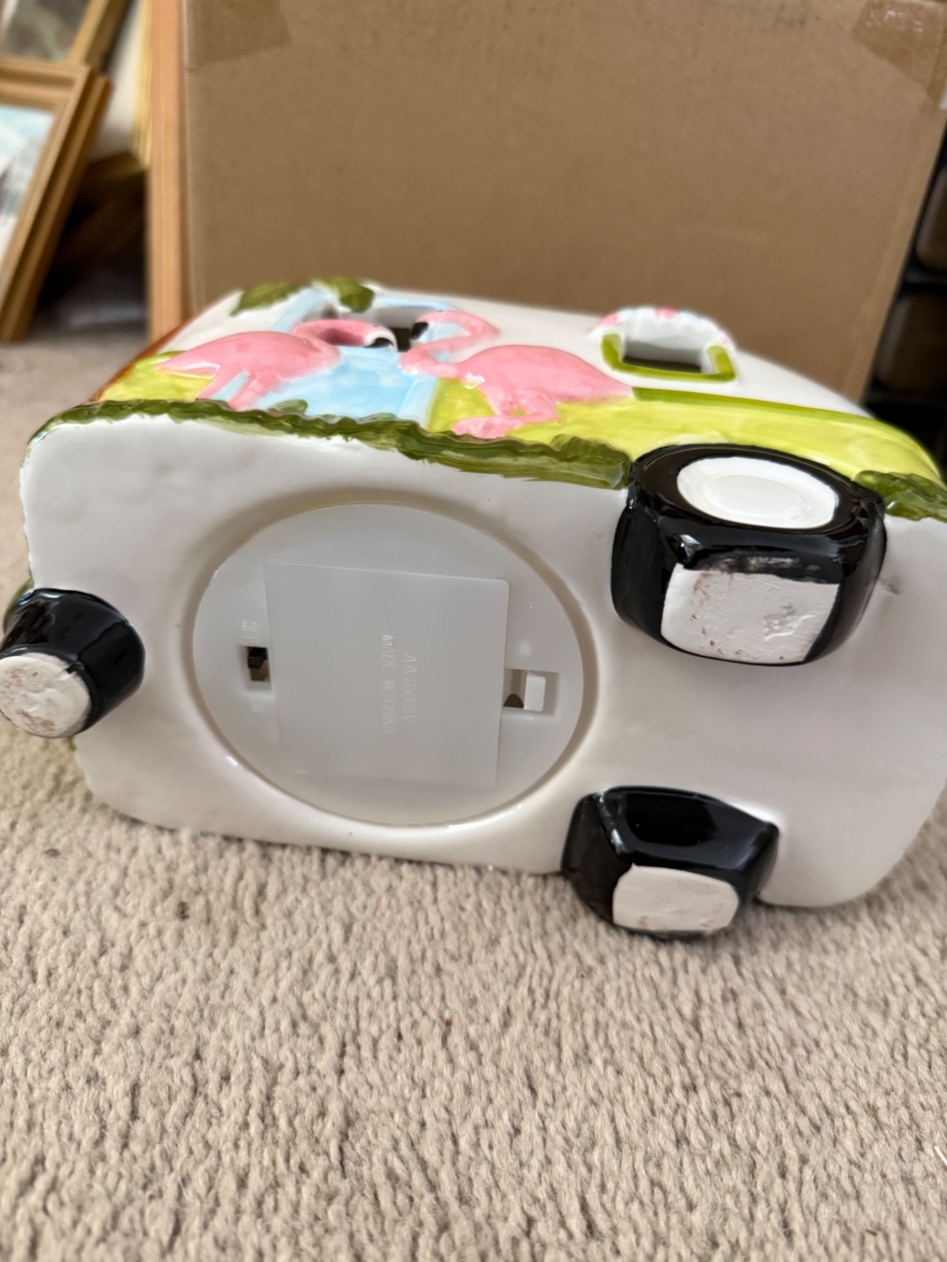 Ceramic Light Up Flamingo Camper Trailer Figurine - image 5 of 5