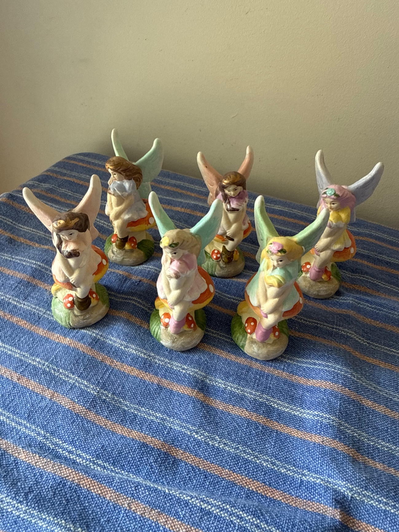 Fairy candleholders and bisque bird boxes - image 7 of 8