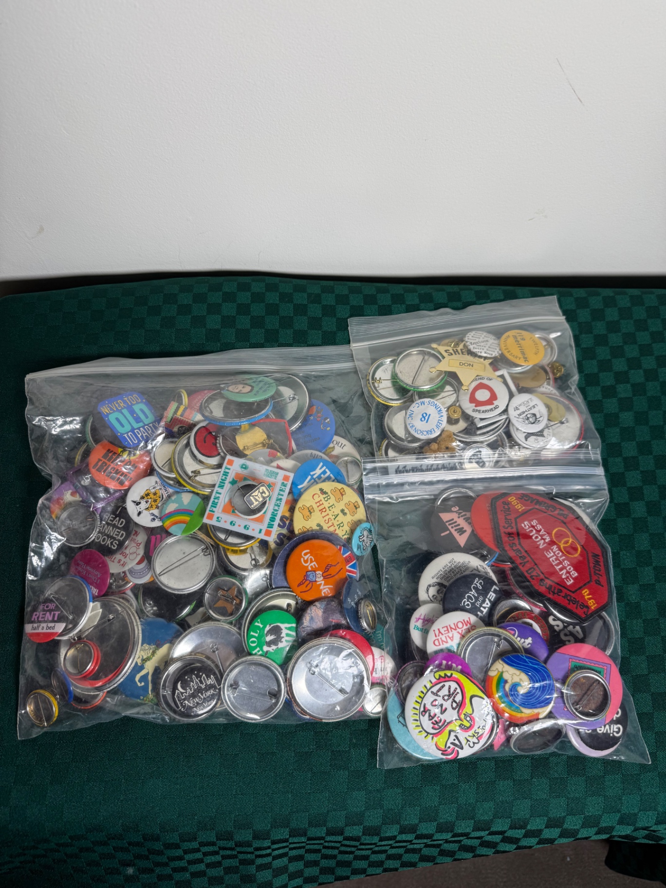 Assorted button pins and badges - image 1 of 4