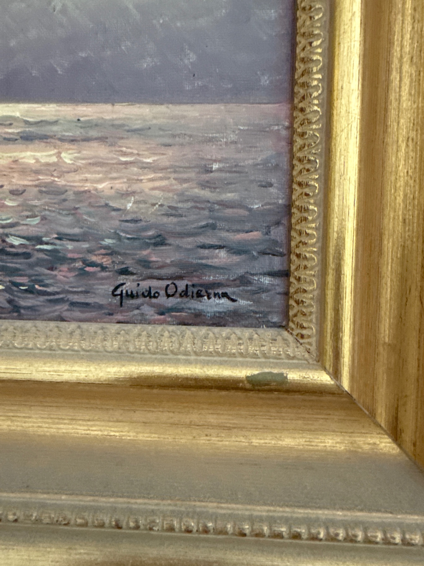 Sailboats Seascape in Gold Frame - image 3 of 4