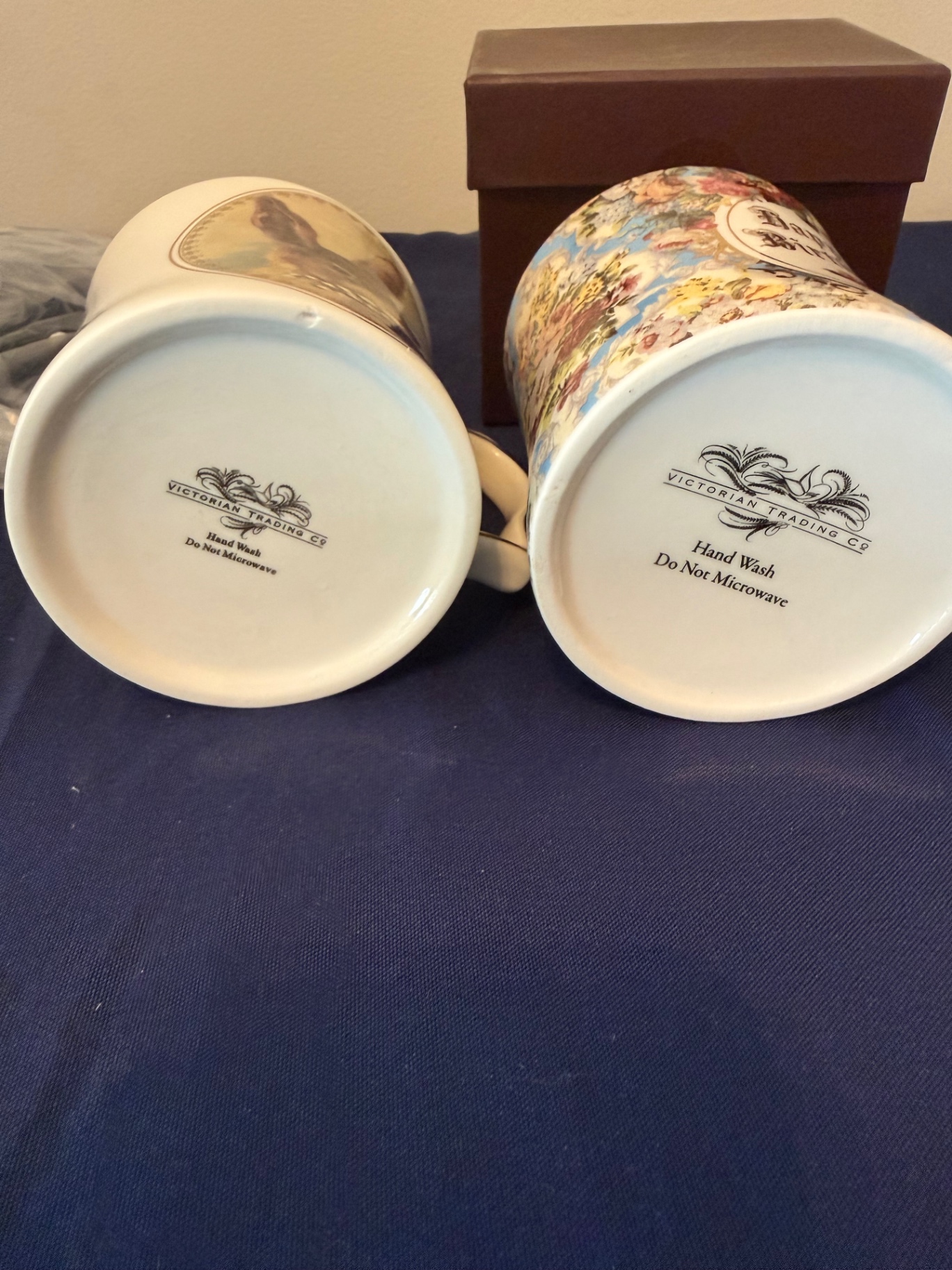 Two ceramic mugs: floral 'Happy Birthday' mug and rabbit portrait mug - image 3 of 3