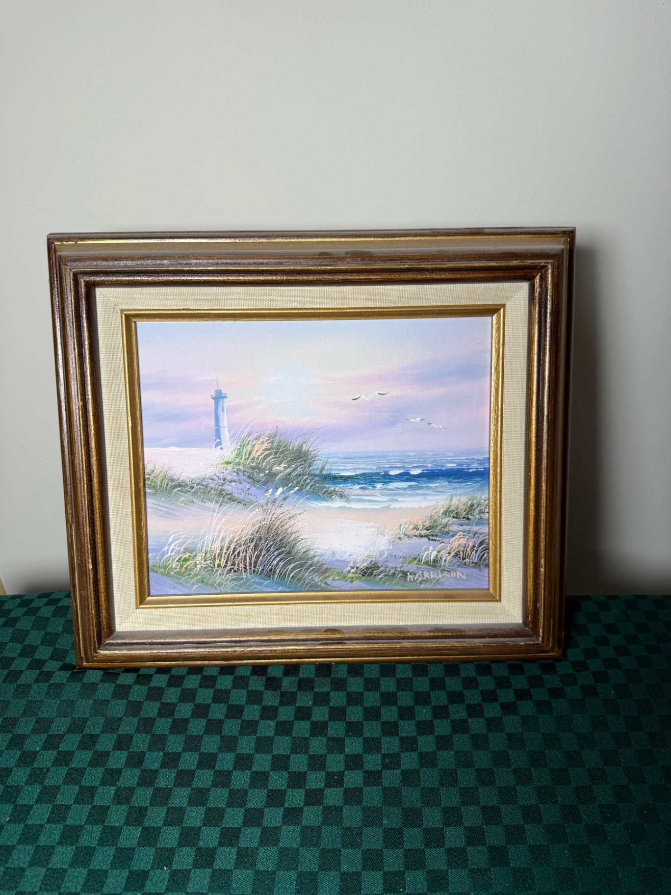 Framed Beach Landscape with Lighthouse - image 1 of 6