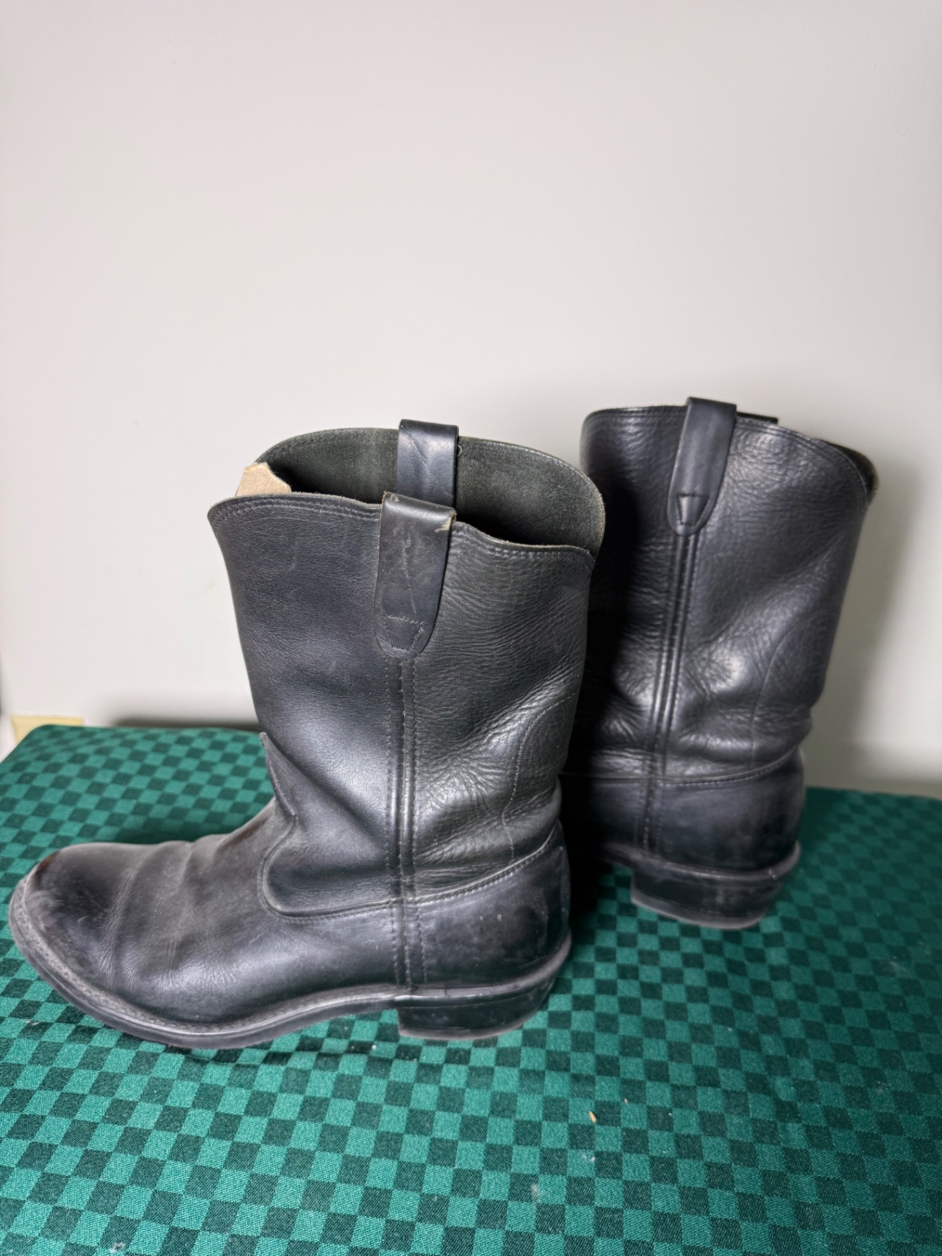 Black leather boots 2 Pairs Size 9 Men’s  - image 5 of 7