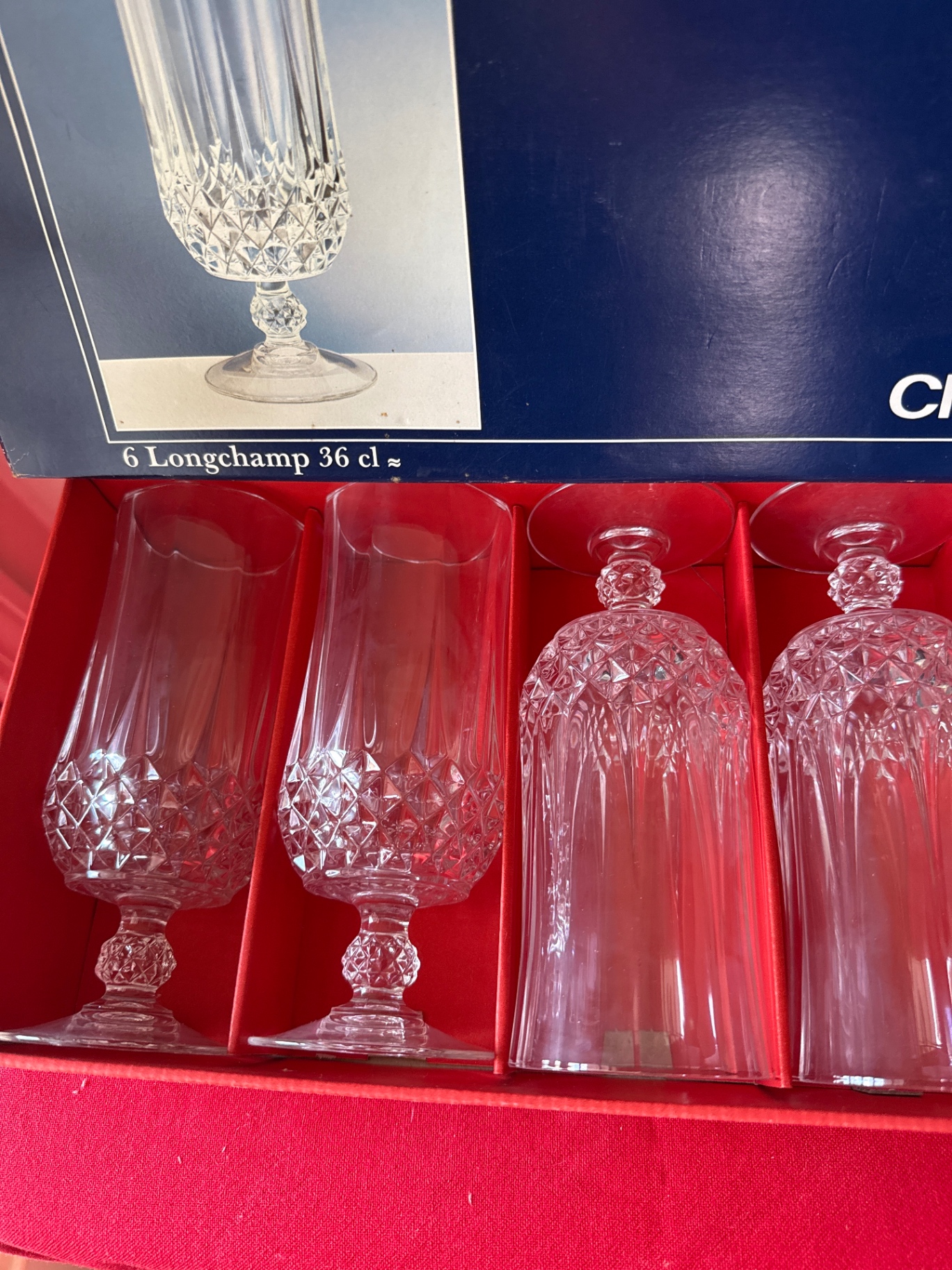 Six Cristal d'Arques Longchamp crystal goblets - image 3 of 4