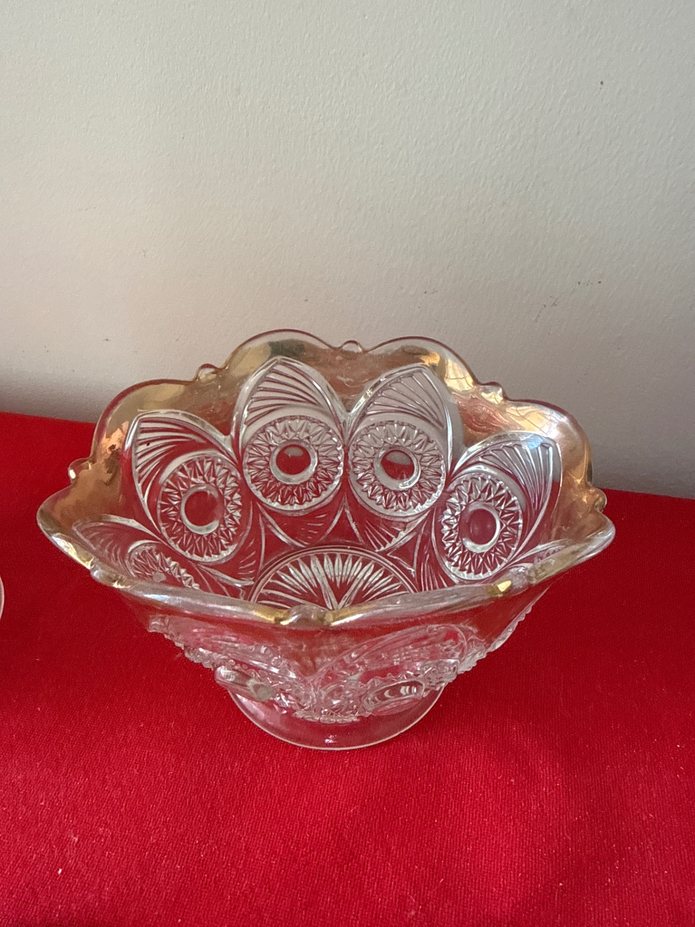Etched crystal bowls with ceramic ladle - image 3 of 4