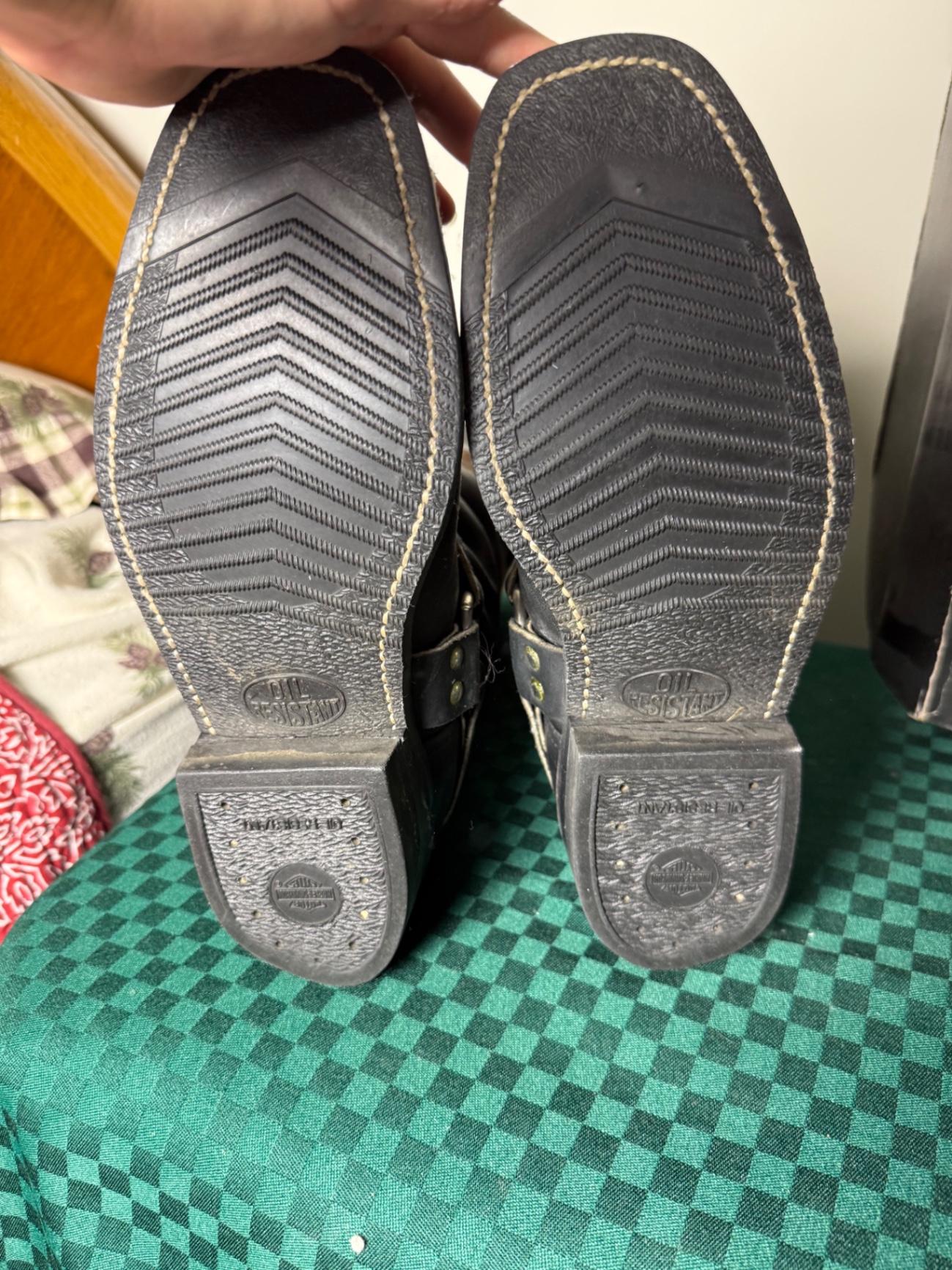 Harley-Davidson eagle-embroidered knee-high boots with box - image 4 of 6