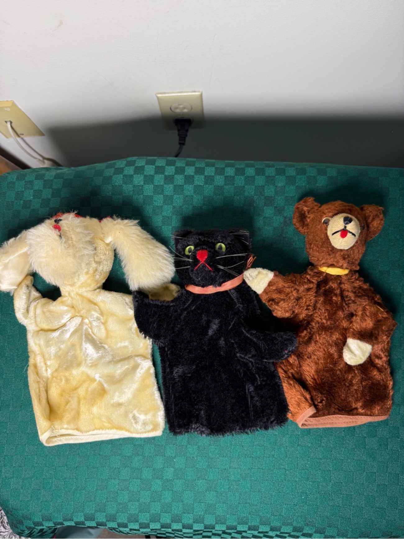 Rabbit, Cat (Steiff), and Bear Puppet Lot - image 1 of 2