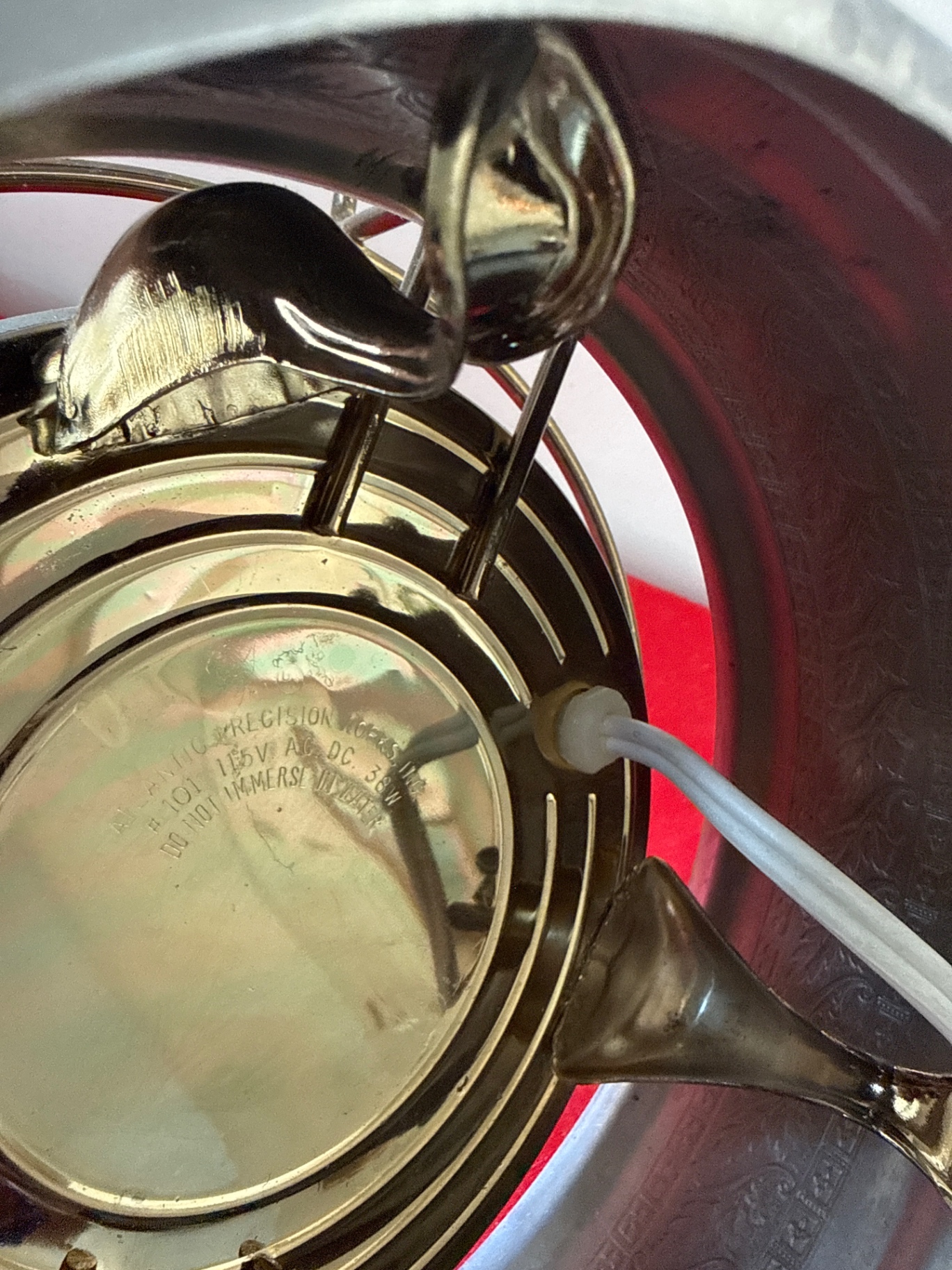 Ornate electric warming pot with stand - image 3 of 3