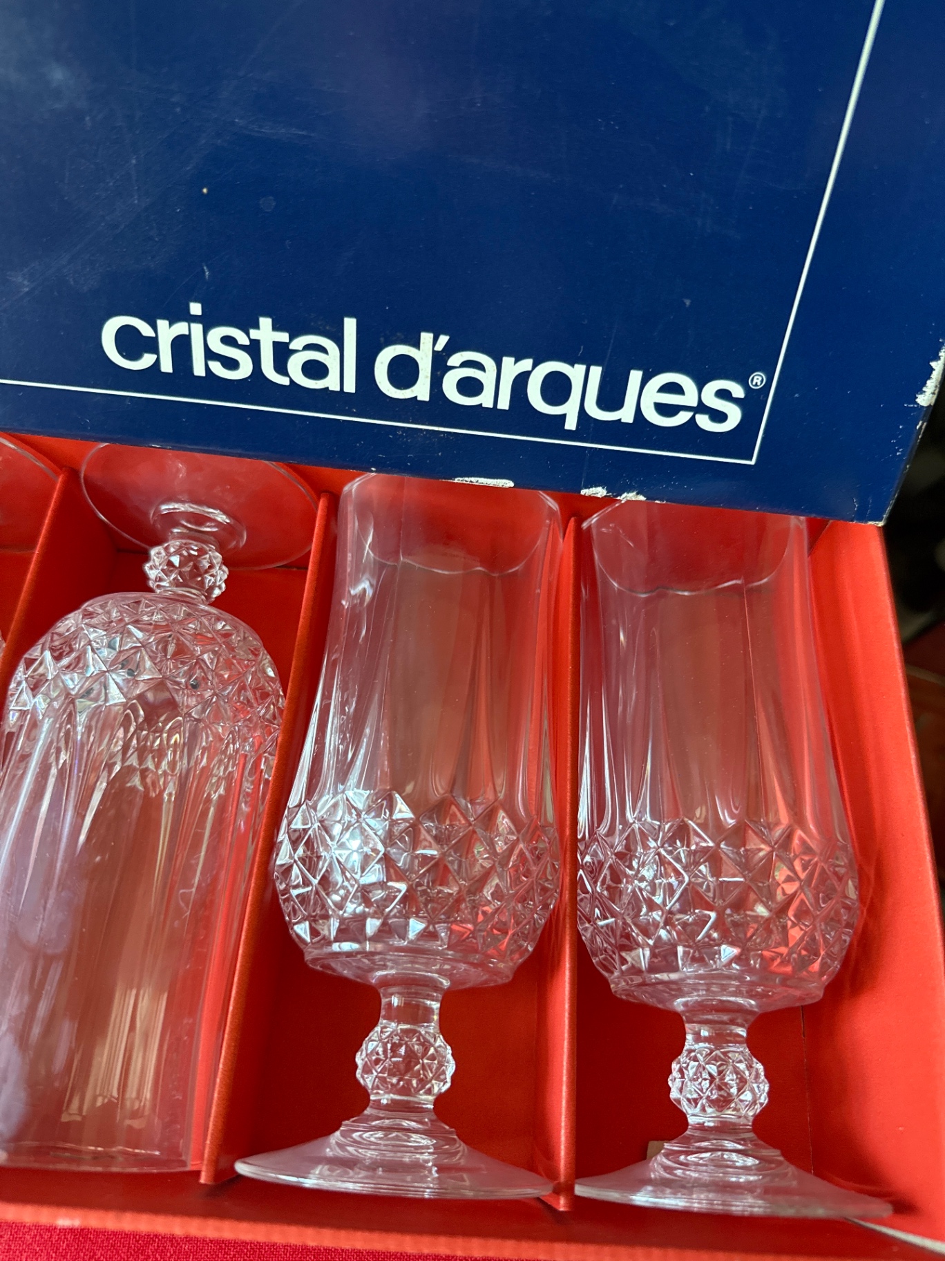 Six Cristal d'Arques Longchamp crystal goblets - image 4 of 4