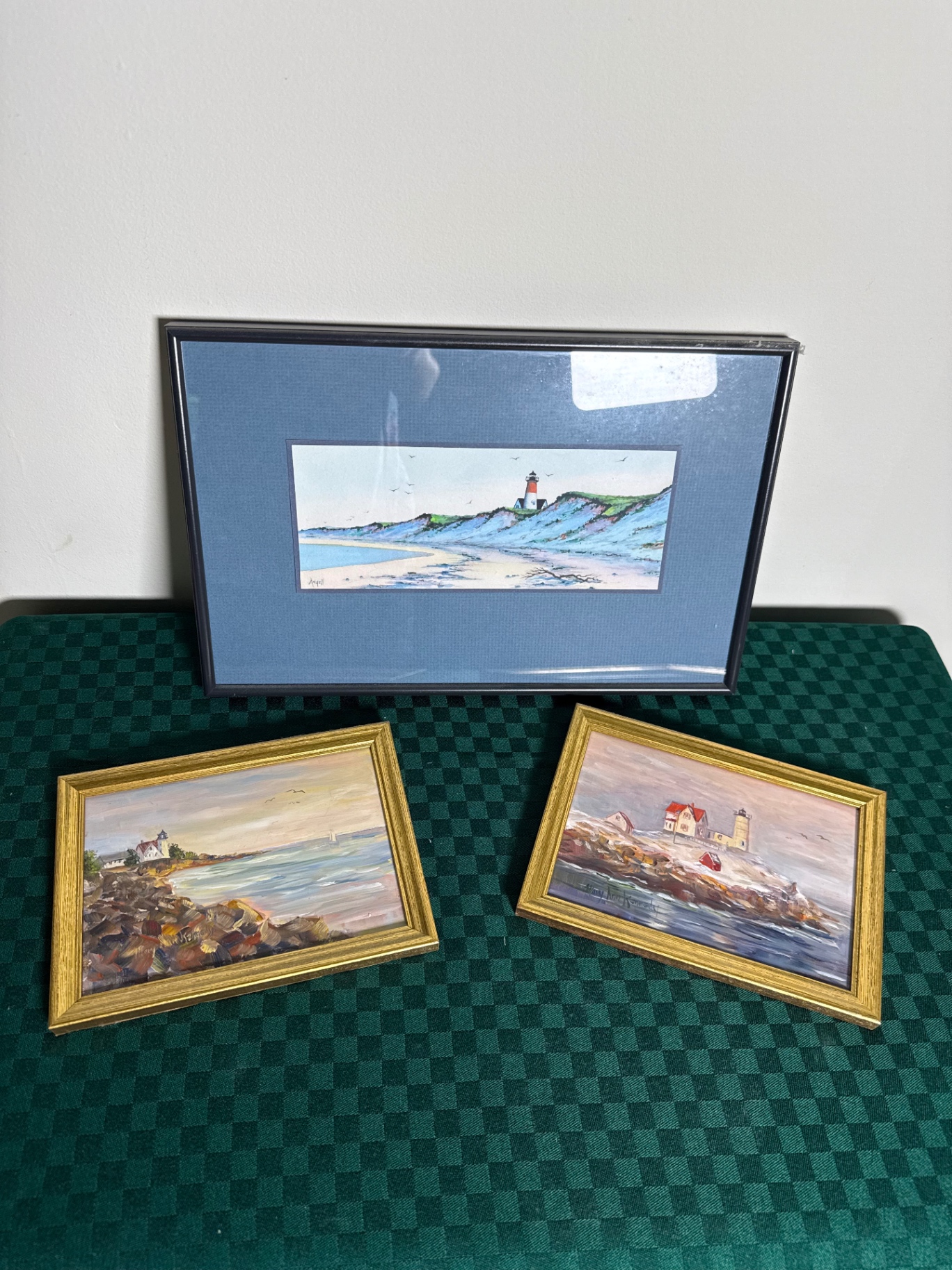 Coastal lighthouse paintings set (3) - image 1 of 9