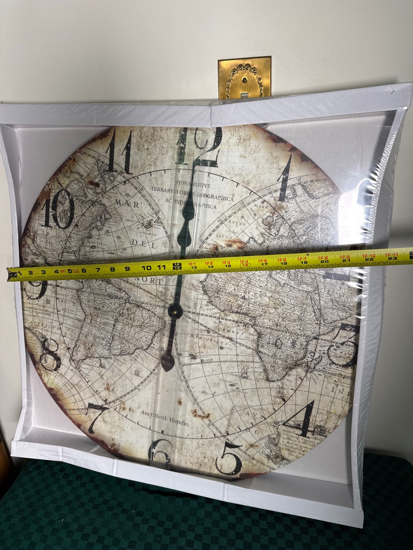 Round Vintage Map Wall Clock - image 4 of 4